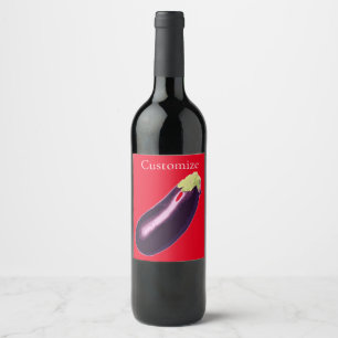 Étiquette Pour Bouteilles De Vin Eggplant Thunder_Cove