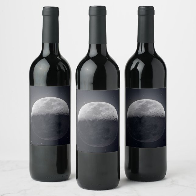 Étiquette Pour Bouteilles De Vin Élégance Lune : Bouteille de vin avec une image lu (Bouteilles)
