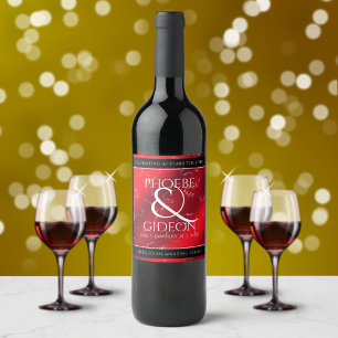 Étiquette Pour Bouteilles De Vin Élégant 42e anniversaire du Mariage Jasper