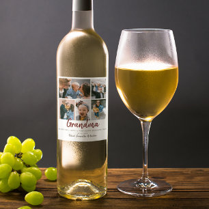 Étiquette Pour Bouteilles De Vin Elégant 5 Photo Collage Journée des mères