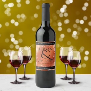 Étiquette Pour Bouteilles De Vin Élégant 8ème 32ème anniversaire de Mariage de bron