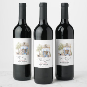Étiquette Pour Bouteilles De Vin Élégant Aquarelle Elle a Dit Oui Fleurs Roses Brid