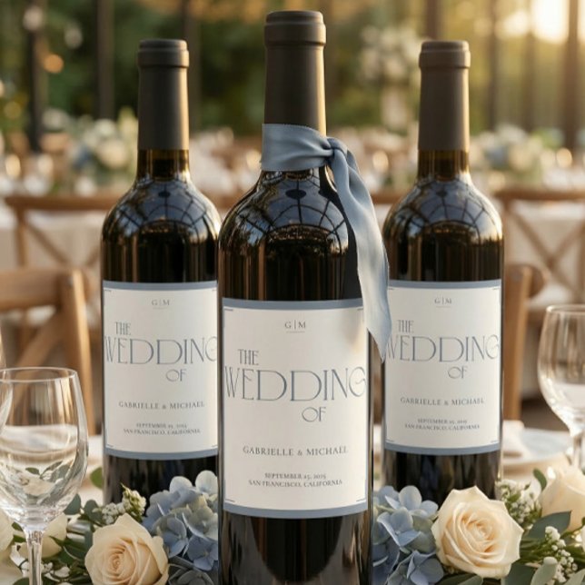 Étiquette Pour Bouteilles De Vin Elegant Art Deco Wedding Welcome Sign (Créateur téléchargé)