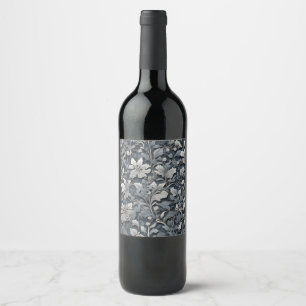 Étiquette Pour Bouteilles De Vin Élégant blanc argenté gris-gris