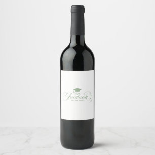 Étiquette Pour Bouteilles De Vin Élégant blanc de grade Typographie de script vert