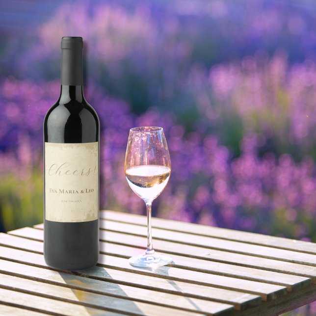 Étiquette Pour Bouteilles De Vin Elégant bord de grunge Hors Blanc (Créateur téléchargé)