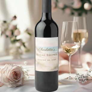 Étiquette Pour Bouteilles De Vin Élégant bord de mer pour douche de mariée