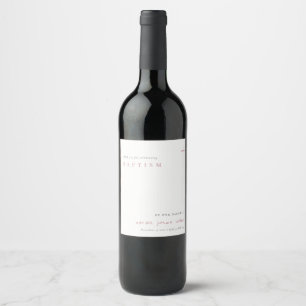 Étiquette Pour Bouteilles De Vin Élégant classique minimal de la typographie rose B