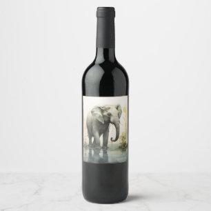 Étiquette Pour Bouteilles De Vin Elégant éléphant