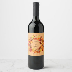 Étiquette Pour Bouteilles De Vin Élégant Étiquette Vintage à vin avec florale d'aqu