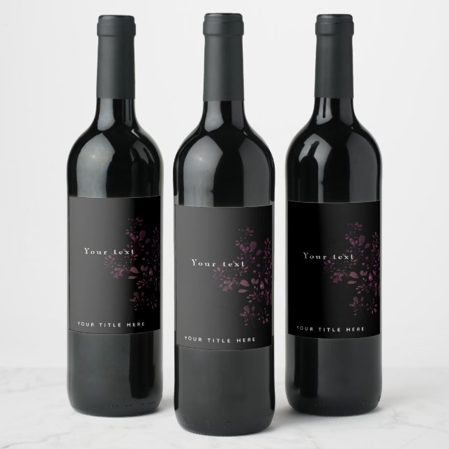 Étiquette Pour Bouteilles De Vin Élégant floral (Bouteilles)