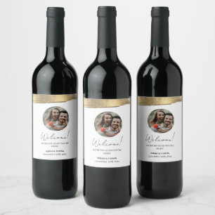 Étiquette Pour Bouteilles De Vin Elegant Gold Parties scintillant Line Custom Welco