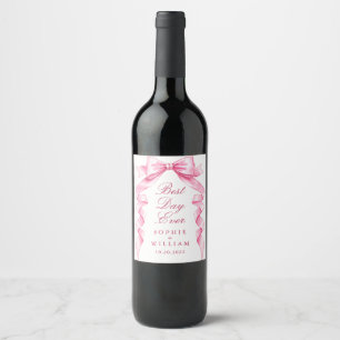 Étiquette Pour Bouteilles De Vin Élégant Mariage à mâchoire douce rose