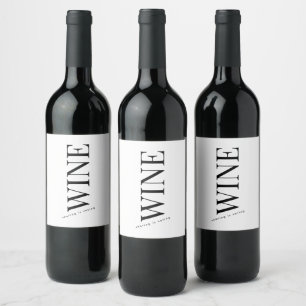 Étiquette Pour Bouteilles De Vin élégant mariage à vin