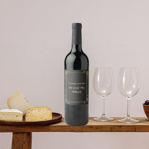 Étiquette Pour Bouteilles De Vin Elégant Mariage Art Déco Vintage Or