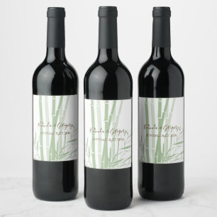Étiquette Pour Bouteilles De Vin Élégant Mariage oriental en bambou