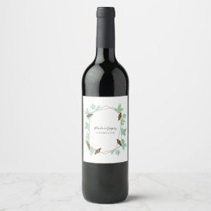Étiquette Pour Bouteilles De Vin Élégant Mariage papillon Monarque