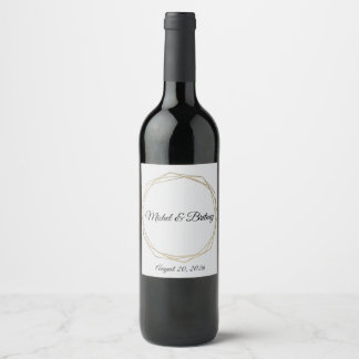 Étiquette Pour Bouteilles De Vin Elegant Minimalist Cream Wedding Wine Label