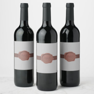 Étiquette Pour Bouteilles De Vin Élégant monogramme de bande et de phoque
