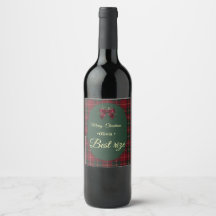 Élégant Plaid Tartan Vin de Noël Fête