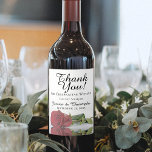 Étiquette Pour Bouteilles De Vin Elégant reflet Mariage de Rose rouge Merci<br><div class="desc">Ces beaux étiquettes de bouteilles de vin sont l'addition parfaite à votre fête mariage. La conception comprend une seule rose rouge à long tige réfléchissant dans un bassin d'eau avec des ondulations et des vagues. La légende dit : Merci de célébrer avec nous. Il y a de la place pour...</div>