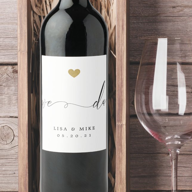 Étiquette Pour Bouteilles De Vin Elegant Script Nous Nous Marions (Créateur téléchargé)