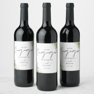 Étiquette Pour Bouteilles De Vin Élégante Étiquette de Fête de Fiançailles Florale