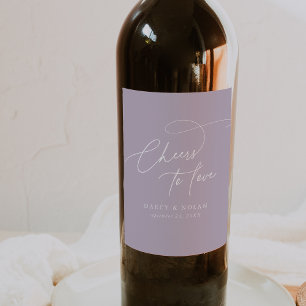 Étiquette Pour Bouteilles De Vin Élégante Lavande de charme violet Mariage Étiquett