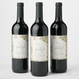 Étiquette Pour Bouteilles De Vin Élégante Plage Tropicale Remerciements Mariage