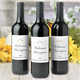Étiquette Pour Bouteilles De Vin Élégante variété de vin personnalisée Nom de famil