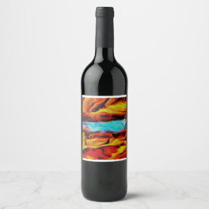Étiquette Pour Bouteilles De Vin Eléments Chauds Et Froids Acrylique Verser Abstrai