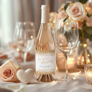 Étiquette Pour Bouteilles De Vin Elle a dit oui Faisons la fête Engagement en paill