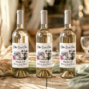 Étiquette Pour Bouteilles De Vin Elle a dit oui Paris enterrement de vie de jeune f