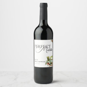 Étiquette Pour Bouteilles De Vin Elle a trouvé sa Baby Shower de mariage au matcha 