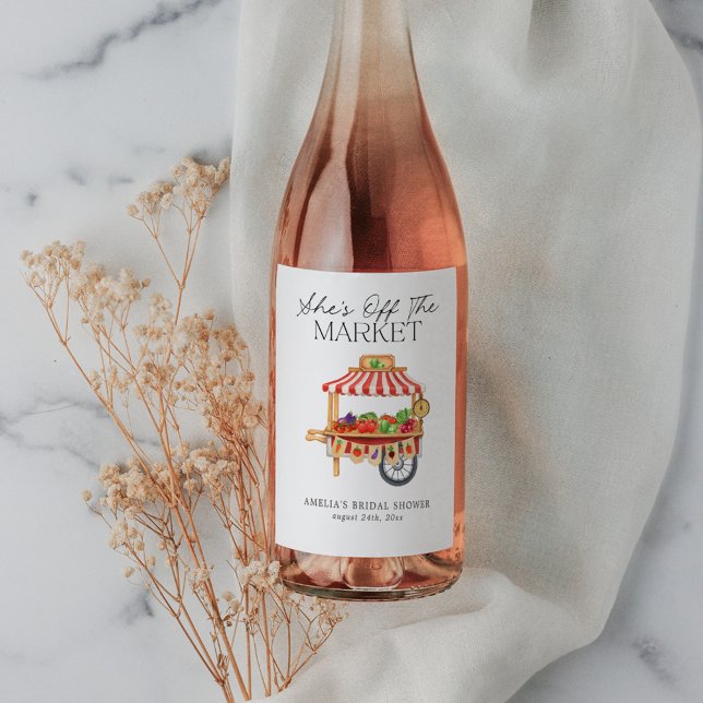 Étiquette Pour Bouteilles De Vin Elle n'est pas au marché (Créateur téléchargé)