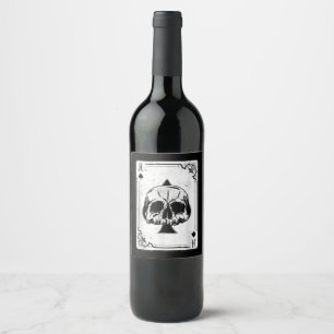 Étiquette Pour Bouteilles De Vin Emo Gothique Et Punk Ace de Spades Poker Jeu