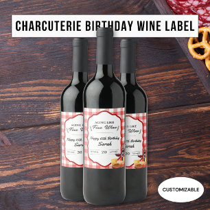 Étiquette Pour Bouteilles De Vin 'En vieillissant comme un grand vin' Pique-nique d