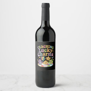 Étiquette Pour Bouteilles De Vin Enseignement Lucky Charms Enseignant St Patricks D