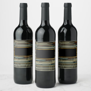 Étiquette Pour Bouteilles De Vin Ensemble d'étiquettes de boissons à effet bois ray