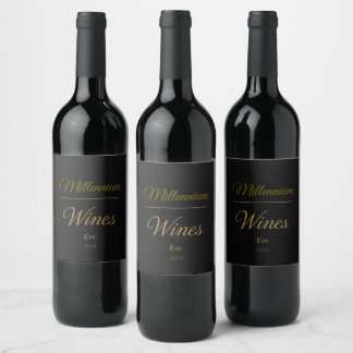 Étiquette Pour Bouteilles De Vin Ensemble d'étiquettes de vin dorées personnalisées