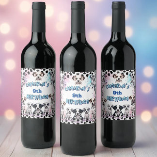 Étiquette Pour Bouteilles De Vin Ensemble d'étiquettes de vin pour anniversaire de