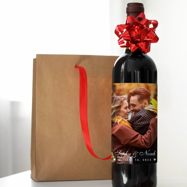 Étiquette Pour Bouteilles De Vin Ensemble d'étiquettes de vin pour mariage de coupl (Créateur téléchargé)