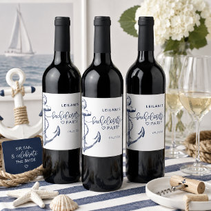 Étiquette Pour Bouteilles De Vin Enterrement de vie de jeune fille à l'ancre nautiq