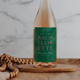 Étiquette Pour Bouteilles De Vin Enterrement de vie de jeune fille aux feuilles de