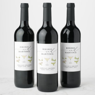 Étiquette Pour Bouteilles De Vin Enterrement de vie de jeune fille Bikinis & Martin