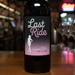 Étiquette Pour Bouteilles De Vin Enterrement de vie de jeune fille Cowgirl Dernière