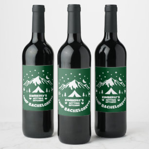 Étiquette Pour Bouteilles De Vin Enterrement de vie de jeune fille Green Camp
