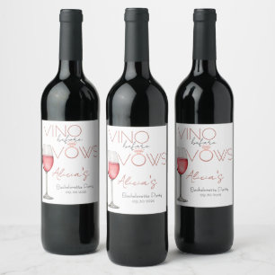 Étiquette Pour Bouteilles De Vin Enterrement de vie de jeune fille Vino Before Vows