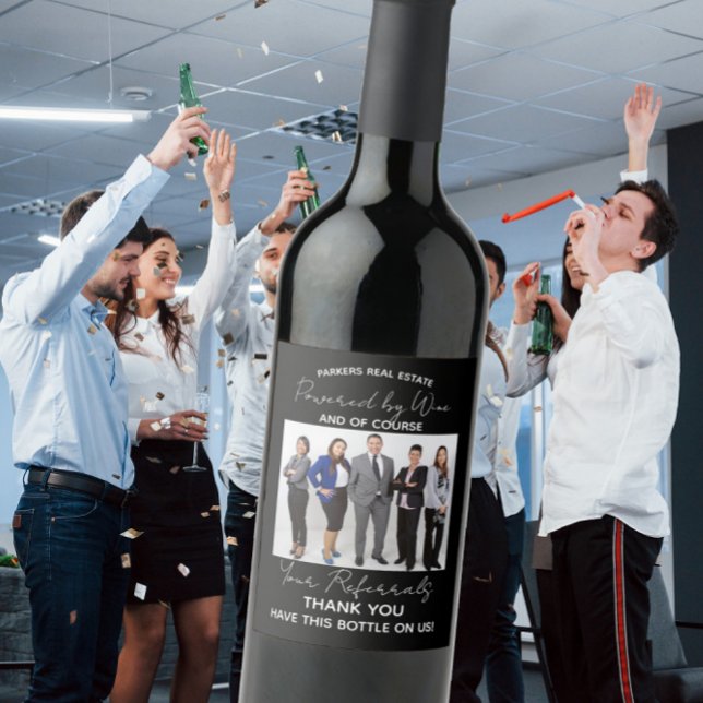 Étiquette Pour Bouteilles De Vin Entreprise alimentée par le vin et vos recommandat (Créateur téléchargé)