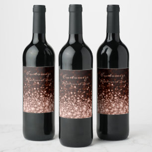 Étiquette Pour Bouteilles De Vin Éperche d'or Rose personnalisée